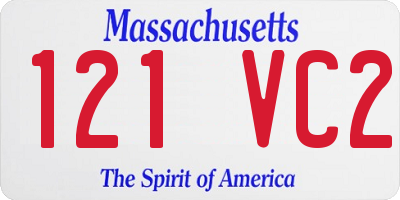 MA license plate 121VC2