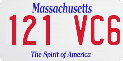 MA license plate 121VC6