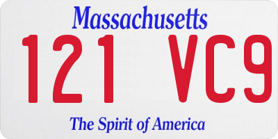 MA license plate 121VC9