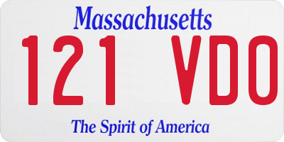 MA license plate 121VD0