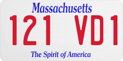 MA license plate 121VD1