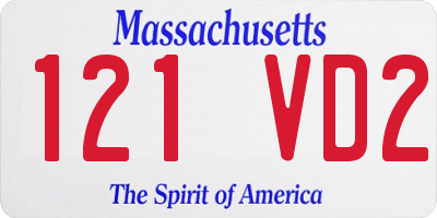 MA license plate 121VD2