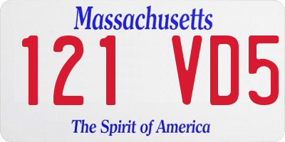 MA license plate 121VD5