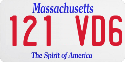 MA license plate 121VD6