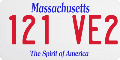 MA license plate 121VE2