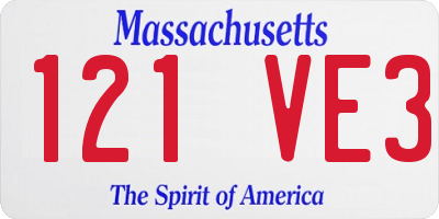 MA license plate 121VE3