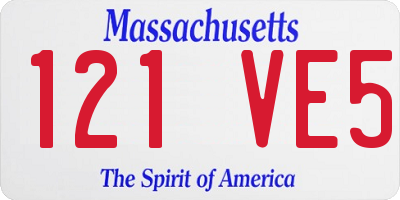 MA license plate 121VE5
