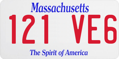MA license plate 121VE6
