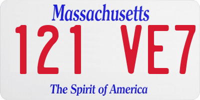 MA license plate 121VE7