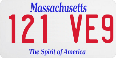 MA license plate 121VE9