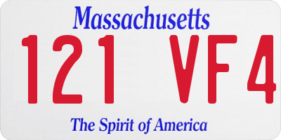 MA license plate 121VF4