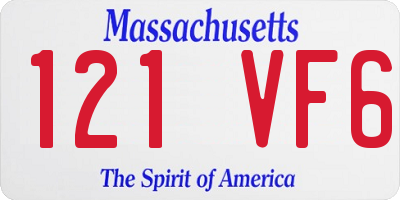 MA license plate 121VF6