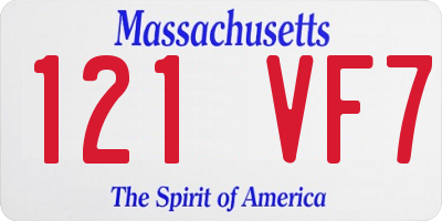 MA license plate 121VF7