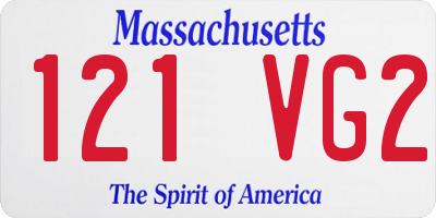 MA license plate 121VG2