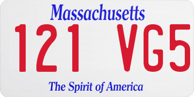 MA license plate 121VG5