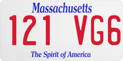 MA license plate 121VG6