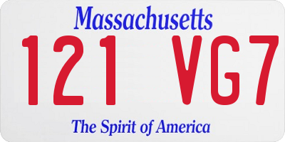 MA license plate 121VG7