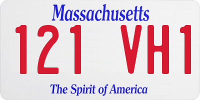 MA license plate 121VH1