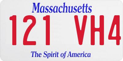 MA license plate 121VH4