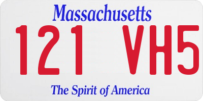 MA license plate 121VH5