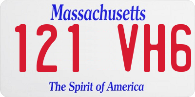 MA license plate 121VH6