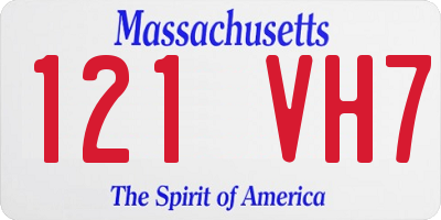 MA license plate 121VH7