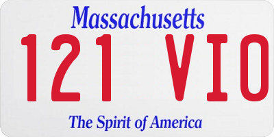 MA license plate 121VI0