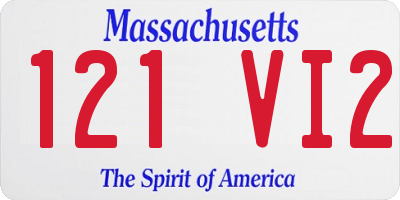 MA license plate 121VI2