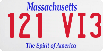 MA license plate 121VI3