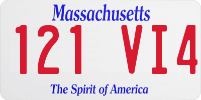 MA license plate 121VI4