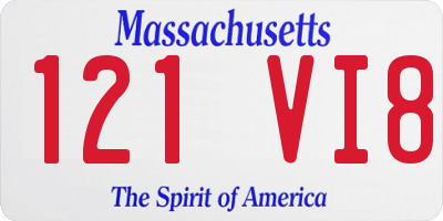 MA license plate 121VI8
