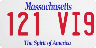 MA license plate 121VI9