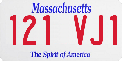 MA license plate 121VJ1