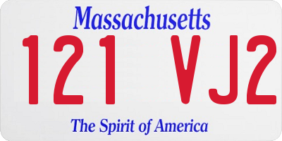 MA license plate 121VJ2