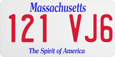 MA license plate 121VJ6