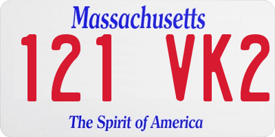 MA license plate 121VK2