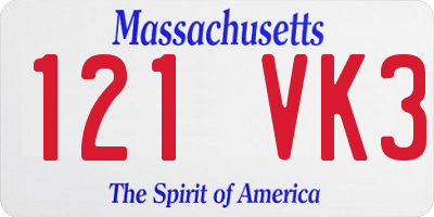 MA license plate 121VK3