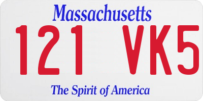 MA license plate 121VK5