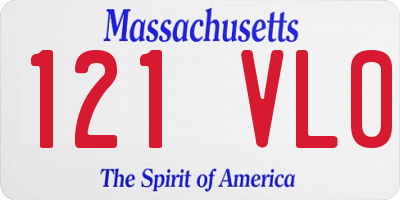 MA license plate 121VL0