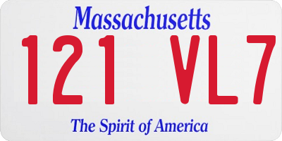 MA license plate 121VL7