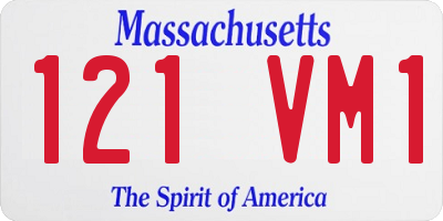 MA license plate 121VM1