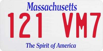 MA license plate 121VM7
