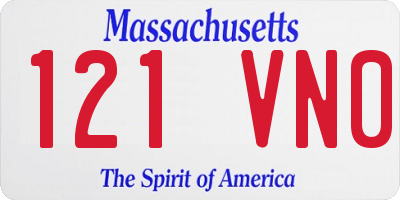 MA license plate 121VN0