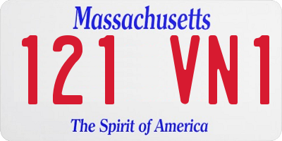 MA license plate 121VN1