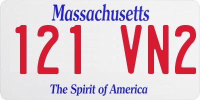 MA license plate 121VN2