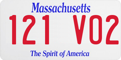 MA license plate 121VO2