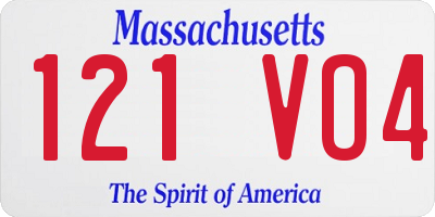 MA license plate 121VO4