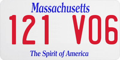 MA license plate 121VO6