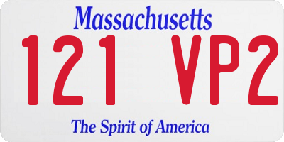 MA license plate 121VP2