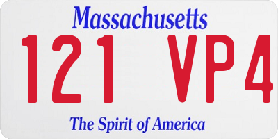 MA license plate 121VP4